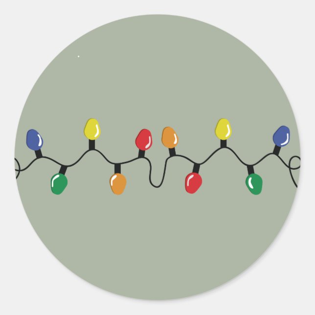 Sticker Rond Lampe de Noël Grandes ampoules (Devant)