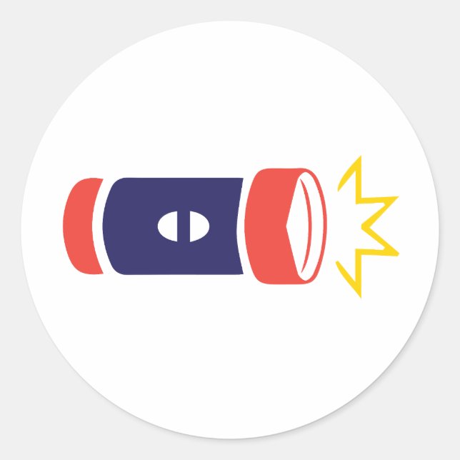 Sticker Rond Lampe de poche de camping (Devant)