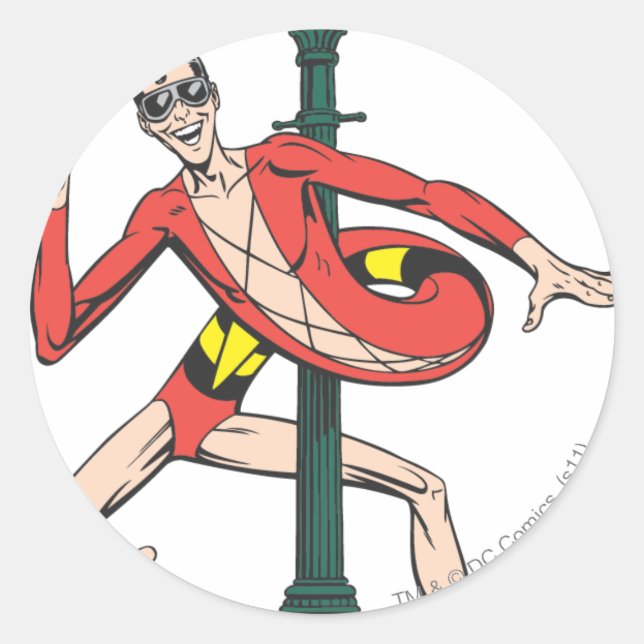 Sticker Rond Lampe de rue pour homme en plastique (Devant)