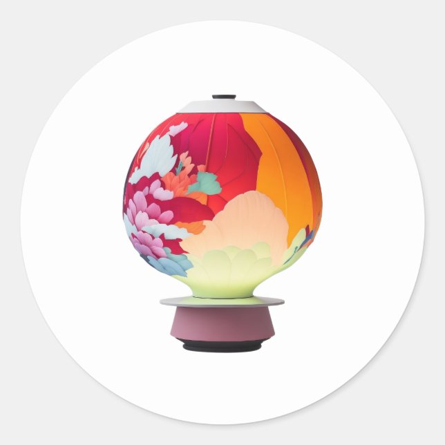 Sticker Rond Lampe japonaise (Devant)