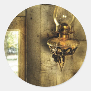 Sticker Rond Lampe - Lampe au kérosène