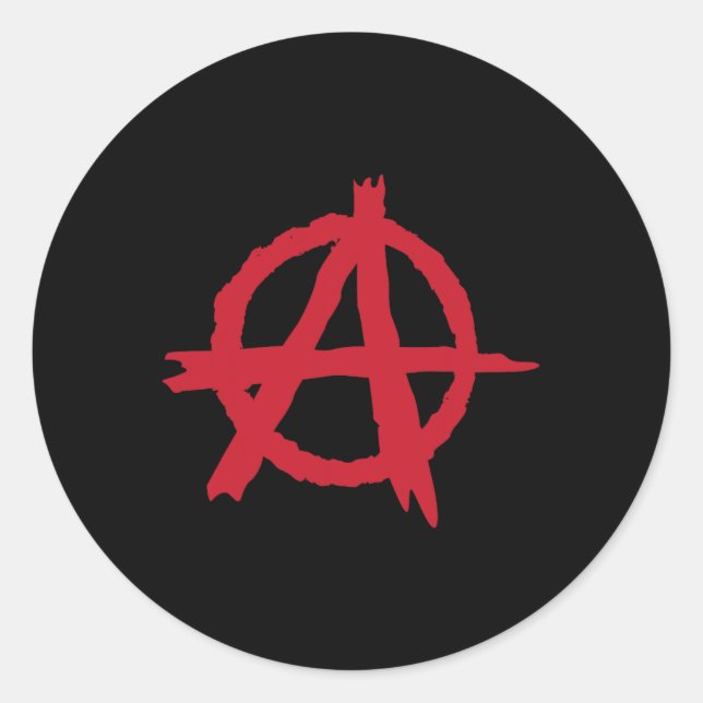Sticker Rond L'anarchie, se libérer des règles protester contre (Devant)