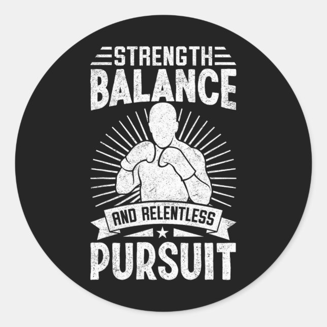 Sticker Rond Lance de force et poursuite implacable Combat de k (Devant)
