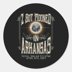 Sticker Rond Lancé En Arkansas Total Solar Eclipse 2024