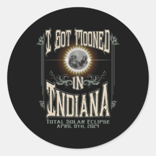 Sticker Rond Lancé En Indiana Total Solar Eclipse 2024