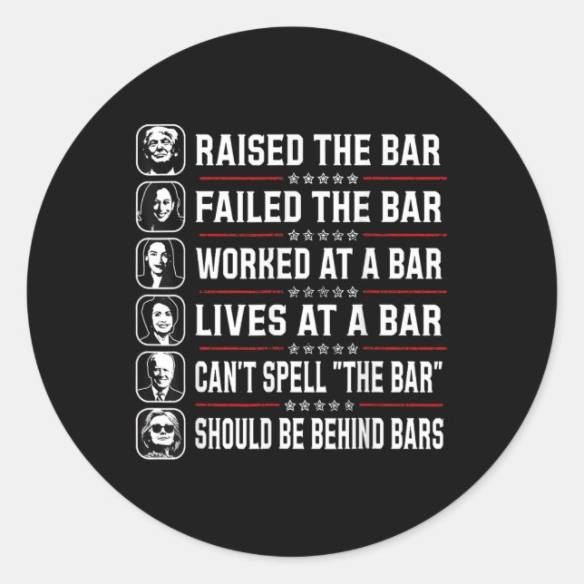 Sticker Rond Lancé La Barre Et Échec De La Barre (Devant)