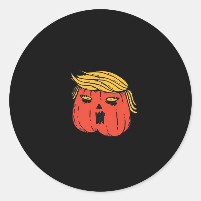 Sticker Rond Lance-Le Sortir Comme Un Citrouille Trumpkin Hallo (Devant)