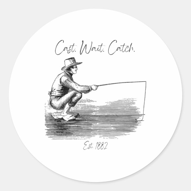 Sticker Rond Lancer. Attendre. Attraper (Devant)