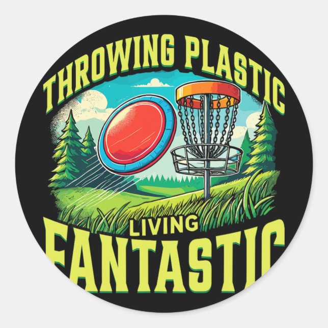 Sticker Rond Lancer de disque en plastique sport de golf fantas (Devant)