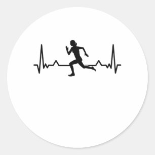 Sticker Rond Lancer des cadeaux amusants de Runner Line