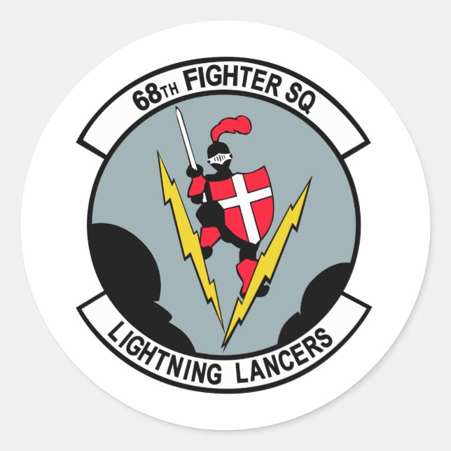 Sticker Rond Lancers d'éclairage du 68e escadron de chasse (Devant)
