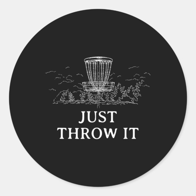 Sticker Rond Lancez-le simplement Disc Golf Positivité Golfeur  (Devant)