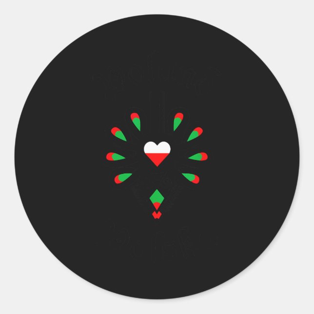 Sticker Rond Land Lska Lish Highlander Folk Art Parzenica Flag  (Devant)