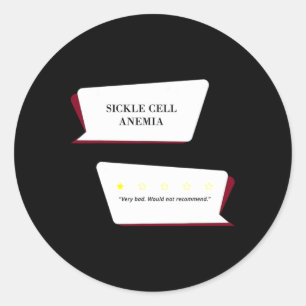 Sticker Rond L'Anémie Des Cellules De Faucille Revoit Très Mauv