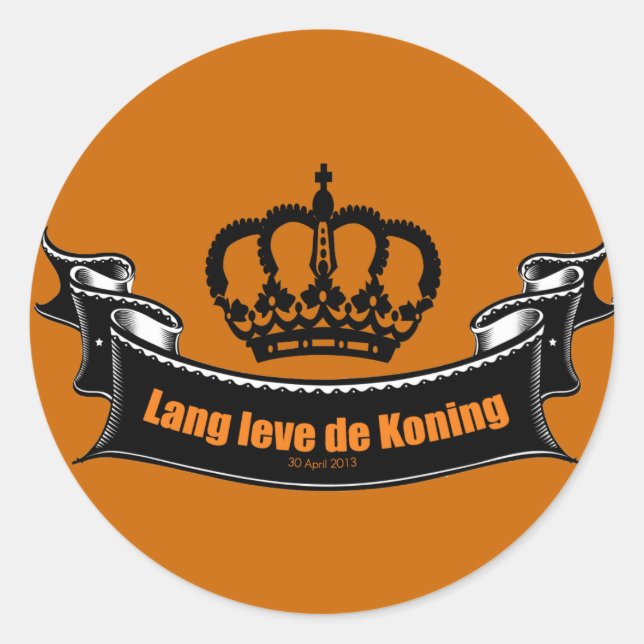 Sticker Rond Lang leve de Koning (Devant)