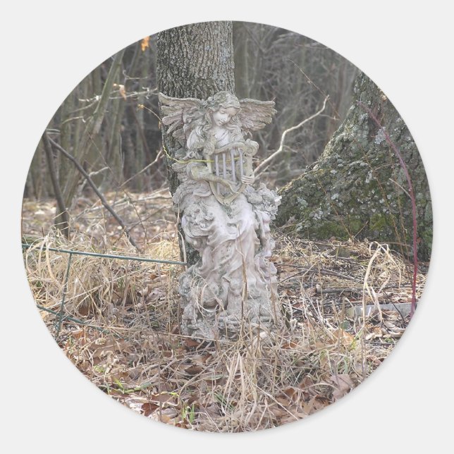 Sticker Rond L'ange dans les bois (Devant)