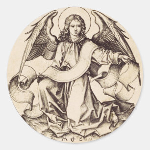 Sticker Rond L'Ange de saint Matthieu - Symbole de l'art raffin
