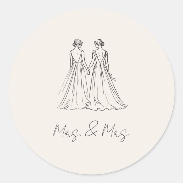 Sticker Rond Langley Mme & Mme Mariage (Devant)