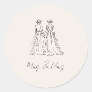 Sticker Rond Langley Mme & Mme Mariage