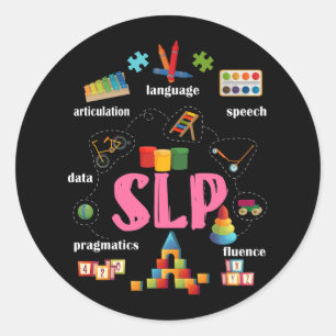 Sticker Rond Langue de parole Pathologiste Pathologiste de la p