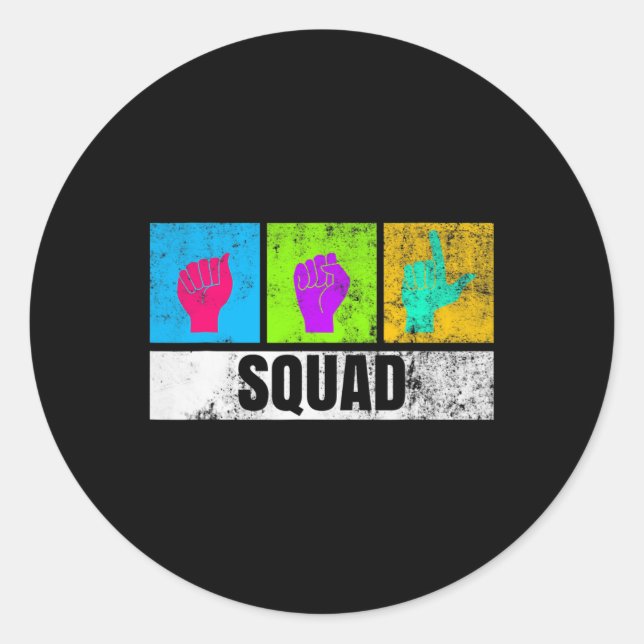 Sticker Rond Langue Des Signes À La Main Pour La Fierté Sourde  (Devant)