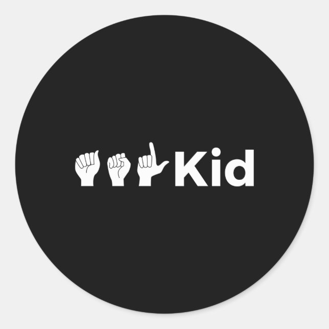 Sticker Rond Langue des signes américaine (Devant)