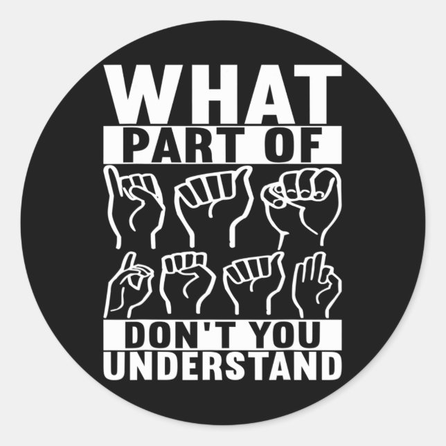 Sticker Rond Langue des signes américaine Sensibilisation des s (Devant)