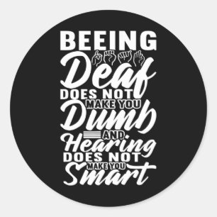 Sticker Rond Langue des signes de sensibilisation Langue des si