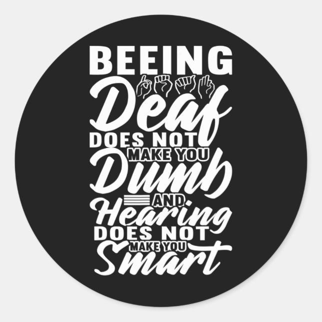 Sticker Rond Langue des signes de sensibilisation Langue des si (Devant)