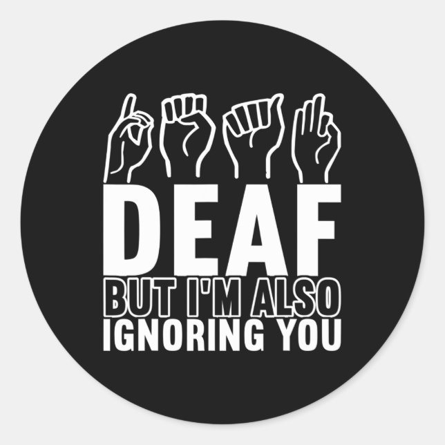 Sticker Rond Langue des signes de sensibilisation Langue des si (Devant)