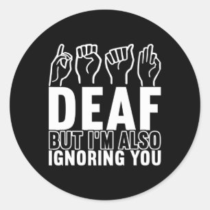 Sticker Rond Langue des signes de sensibilisation Langue des si