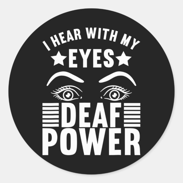 Sticker Rond Langue des signes de sensibilisation Langue des si (Devant)