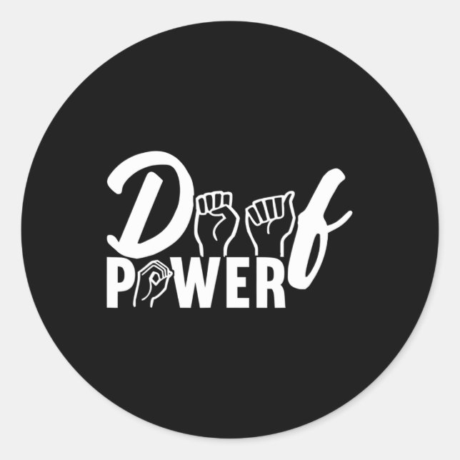 Sticker Rond Langue des signes de sensibilisation Langue des si (Devant)