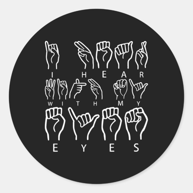 Sticker Rond Langue des signes de sensibilisation Langue des si (Devant)