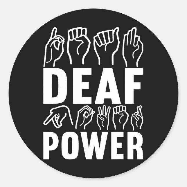 Sticker Rond Langue des signes de sensibilisation Langue des si (Devant)