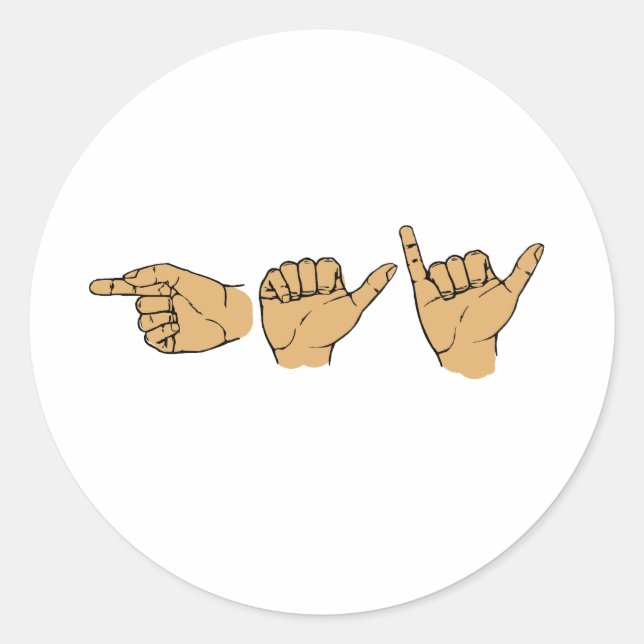 Sticker Rond Langue des signes gay (Devant)