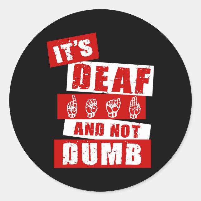 Sticker Rond Langue des signes Sensibilisation Sourde à la main (Devant)