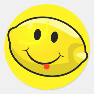 Sticker Rond Langue du citron jaune