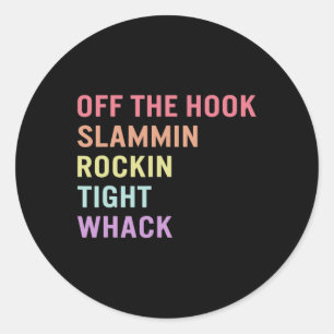 Sticker Rond Langue Hors Hook Asl Slang Tee Sourde Sensibilisat