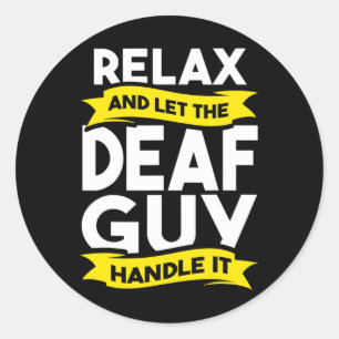 Sticker Rond Langue Sourde Sensibilisation Perte D'Audience Et