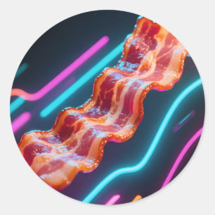 Sticker Rond Lanière de bacon cybernéon