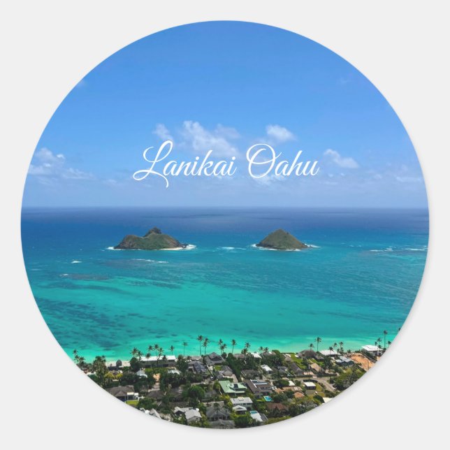 Sticker Rond Lanikai Oahu  (Devant)