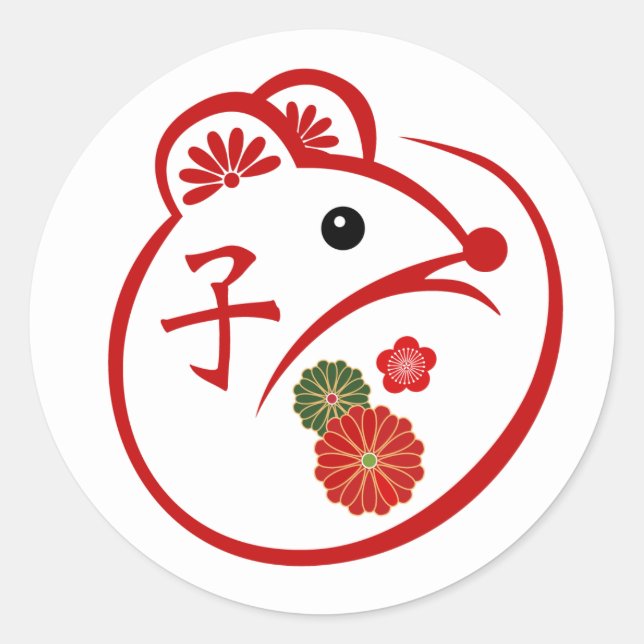 Sticker Rond L'année du rat (Devant)