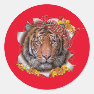 Sticker Rond L'année du tigre