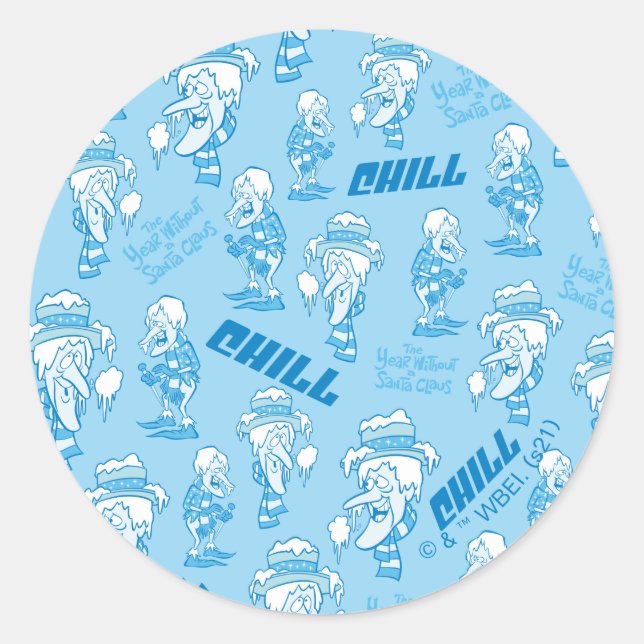 Sticker Rond L'ANNÉE SANS Motif SANTA CLAUS™ Snow Miser (Devant)