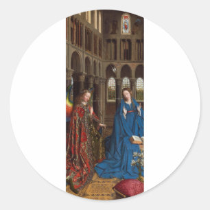 Sticker Rond L'Annonciation de Van Eyck Premium Lumière Cathédr
