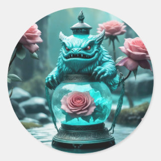 Sticker Rond Lanterne dragon 2