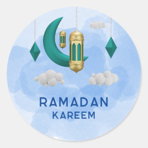 Sticker rond lanterne islamique Ramadan kareem