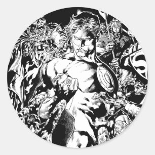 Sticker Rond Lanterne verte entourée