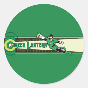Sticker Rond Lanterne verte et logo